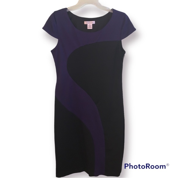 Liz Clairborne Dress Black and Purple size 8 - Picture 1 of 8